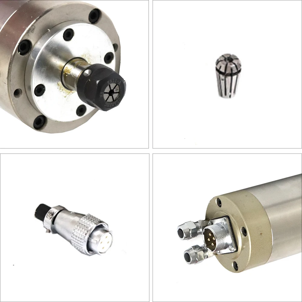 Imagem -05 - Water Cooled Spindle Motor Er11 para Máquina de Gravura Cnc com Rolamentos C7005x2 e C7002x2 1.5kw