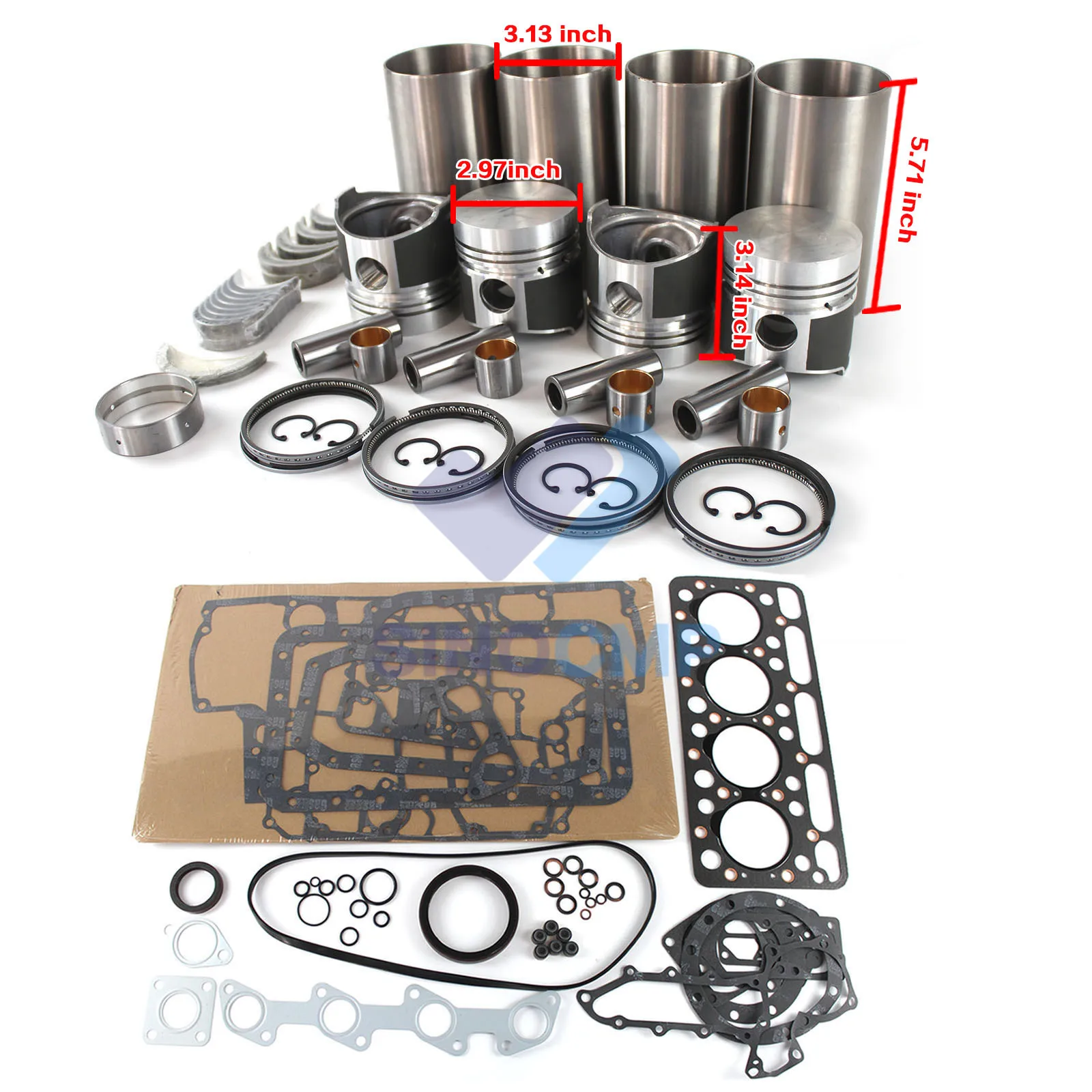 

V1501 Engine Overhaul Rebuild Kit for Kubota L345 L345DT Tractor