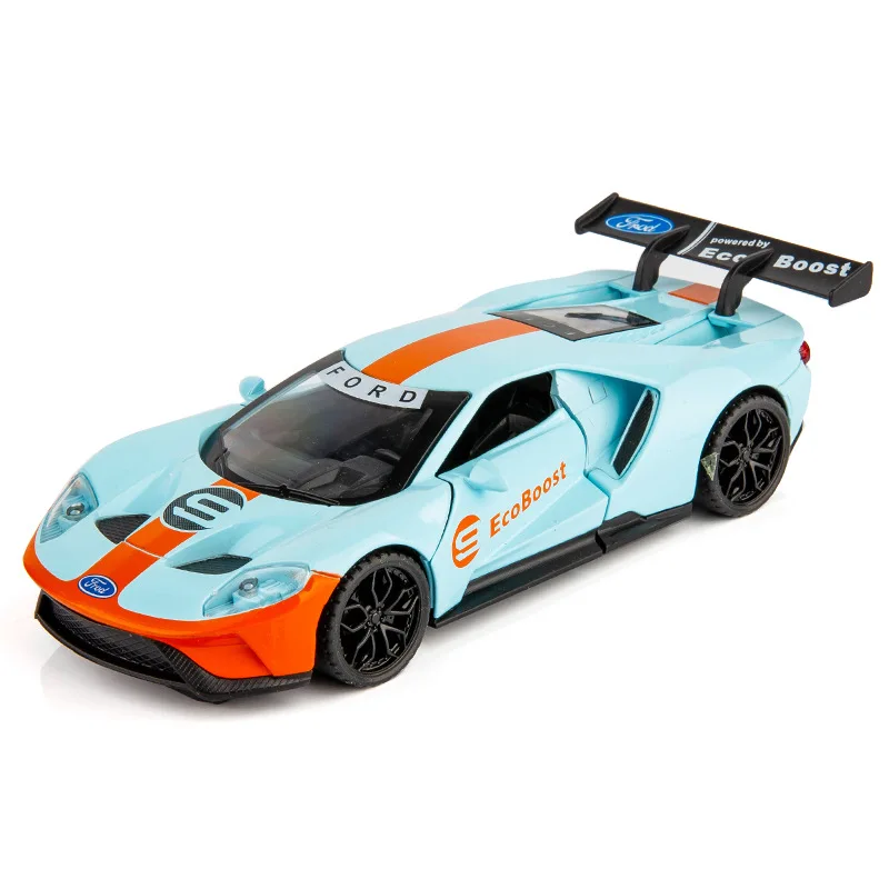

1:32 Car Model for Ford GT Alloy Car Model Open Door with Sound Simulation Sound Light Pull Back Car Sports Car Ornaments Gift