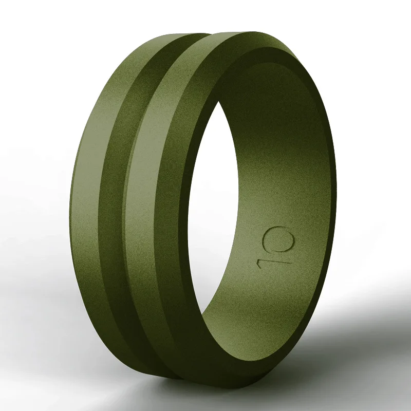 7 Color 8MM 100% Natural Silicone Ring Hypoallergenic Crossfit Flexible Silicone Rubber Wedding Bands for Men Women Casual Anel