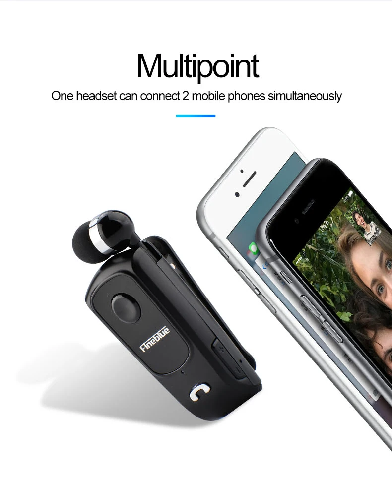 

Wireless Business Earphone Mini Retractable Bluetooth 4.0 Handsfree Stereo Remind Sports Running Wear Clip Headset for Phone