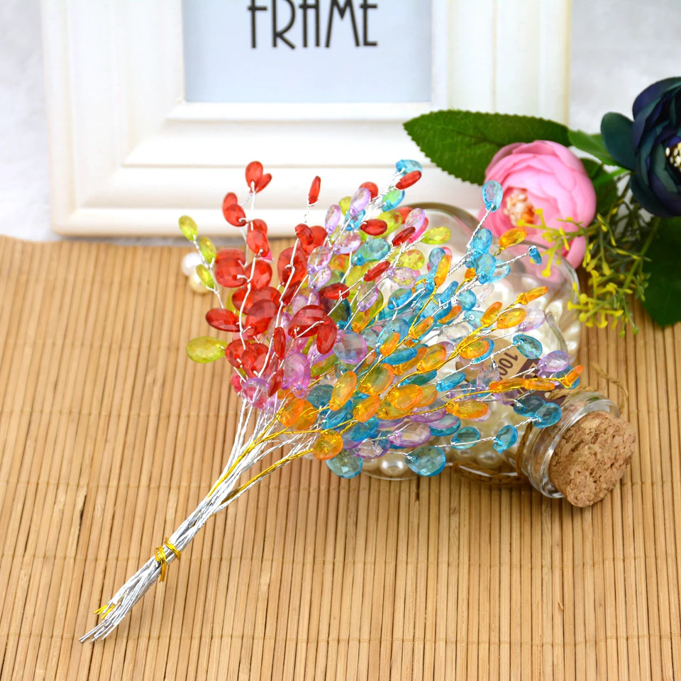 5/10/20 Stück künstlicher Blumenstrauß Kristallblumen Hochzeit Heimdekoration DIY Kranz Geschenkbox Scrapbooking Handwerk gefälschte Blumen – Detail 1