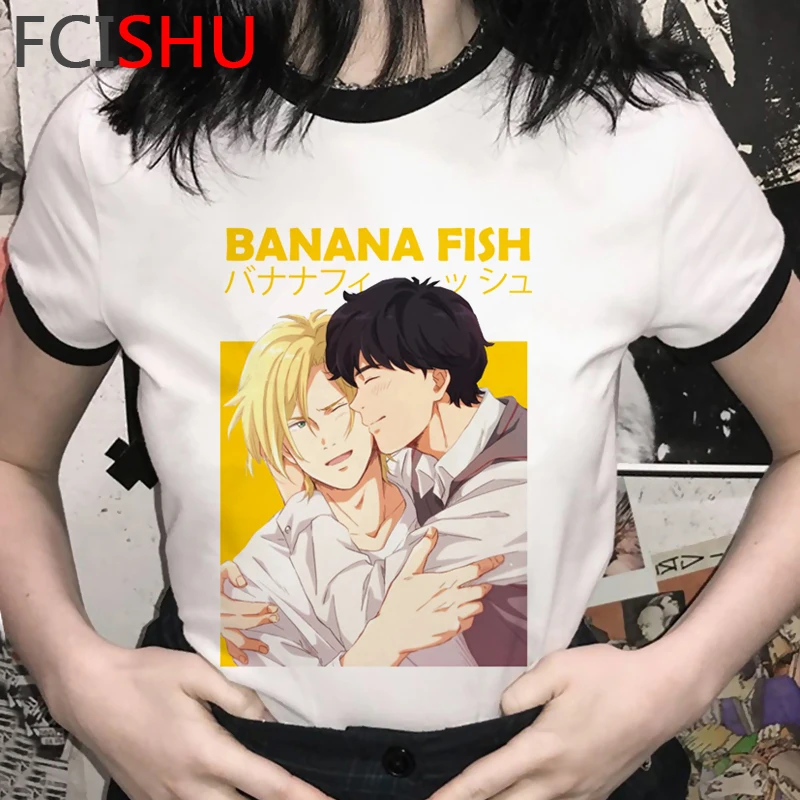 Japanese Anime Banana Fish Harajuku T Shirt Men Funny Cartoon Aesthetic T-shirt Hip Hop Graphic Tshirt Streetwear Top Tees Male