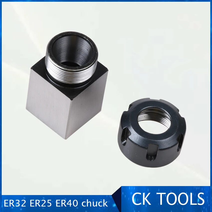 new good square ER32 ER25 ER40 chuck block hard steel hex ER spring chuck seat CNC lathe engraving and cutting machine