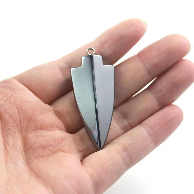 1 Piece Black Hematite Arrow Shape Necklace Pendant DIY Jewelry Accessories HP1119