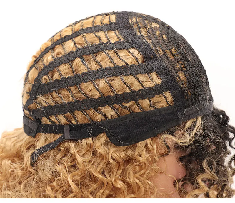 30 Zoll P4/27 Synthetische Perücke mit Pony, lange glatte Haarperücken für Damen, glatte, natürliche schwarze Perücken im Angebot, Piano-Farbperücke für Frauen – Detail 10