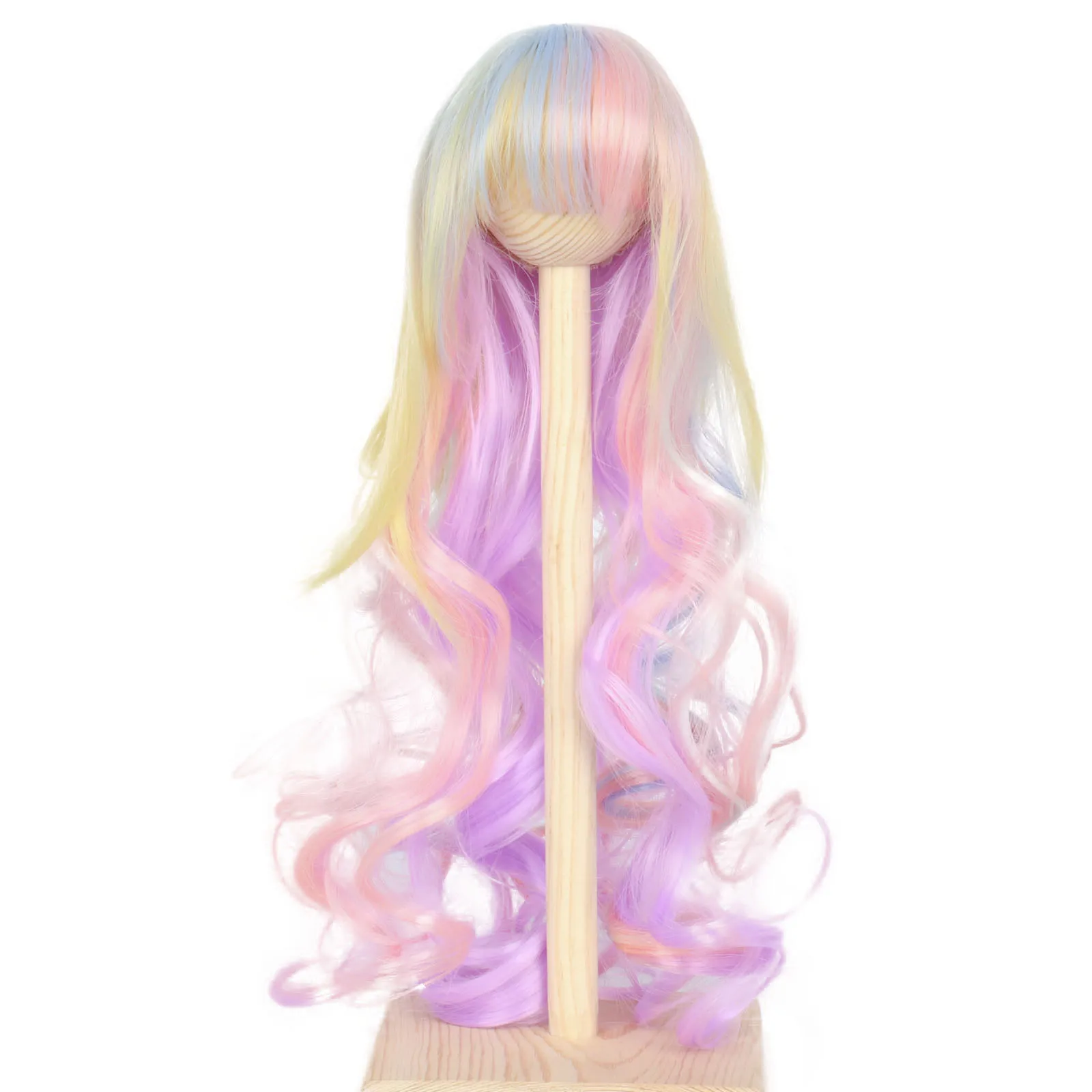 Miss U Hair 1/4 BJD Doll Wig Rainbow Long Curly MSD DOD Pullip Dollfie Hair Handmade Accessories DIY Making Supplies