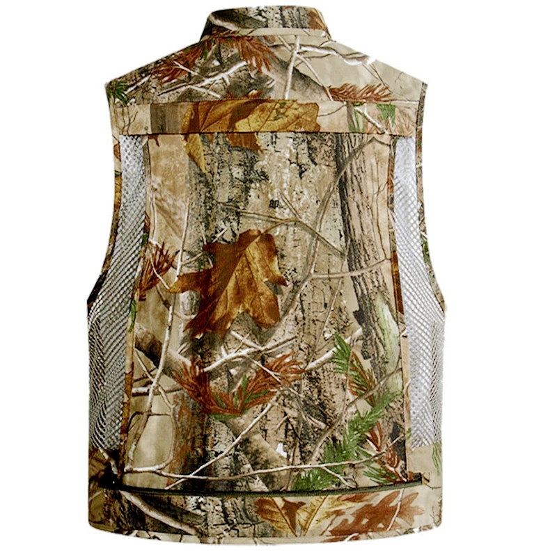 Men'S Camouflage Multiple Pockets Military Vest Fishing Hunting Mesh Vest Breathable Outdoor Outwear Waistcoat