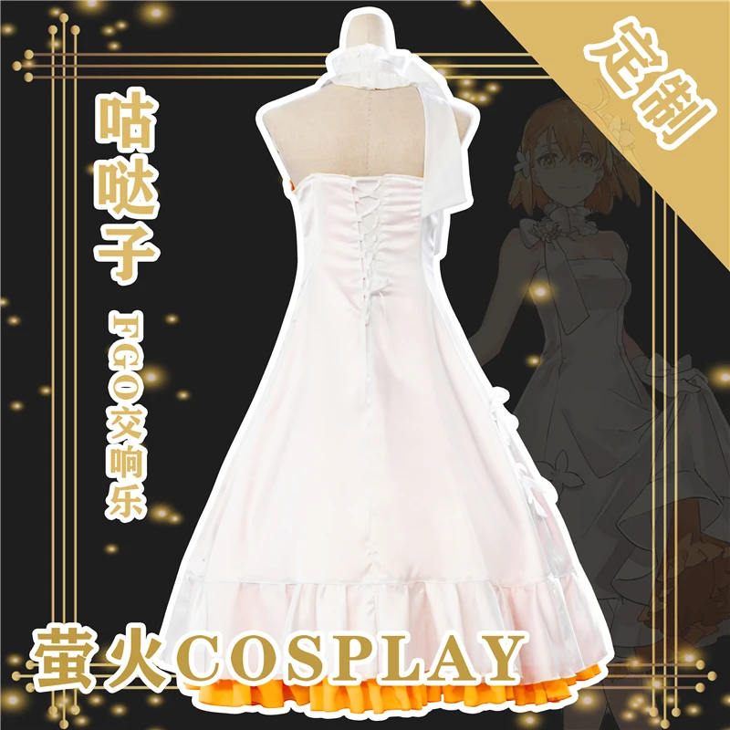 Anime fgo fate grand order fujimaru ritsuka sinfonia vestido de casamento trajes cosplay halloween carnaval terno h