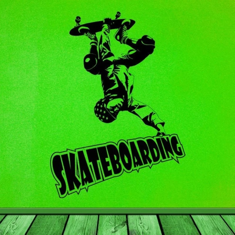 

Skateboarding Wall Sticker Decal Skiing Posters Vinyl Wall Decals Pegatina Decor Mural Skating Car Decal Sticker