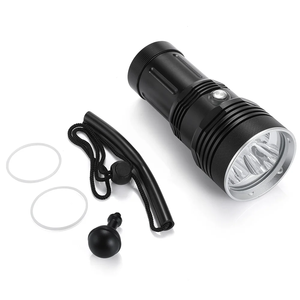 New Strong Light 3x XHP70 60W LED Dive Flashlight High-Power 100M Underwater Waterproof Torch Diving Camping Lamp