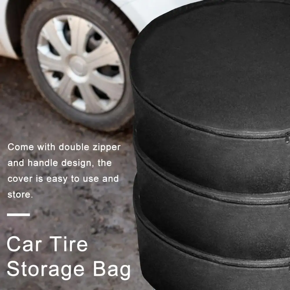 Car Tire Covers Wheel Storage Bag Automobile Spare Tire Cover Portable Wheel Protectors With Handle Diameter 63cm * 21cm