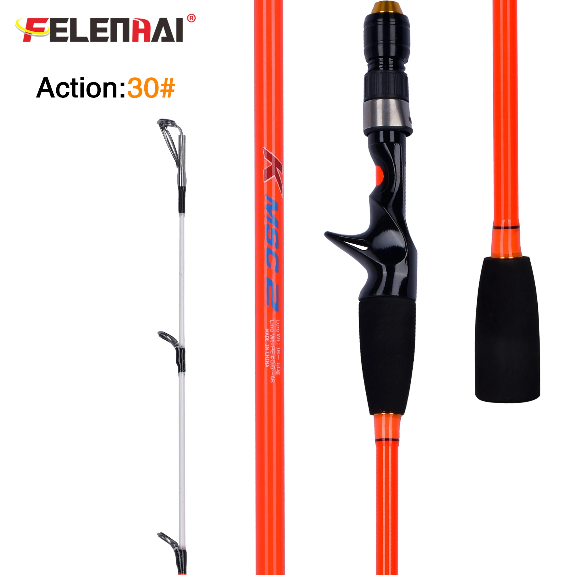 FELENHAI Caña Jigging-Casting Carbono 30T – 1,55 a 1,80m agua salada - imagen 5
