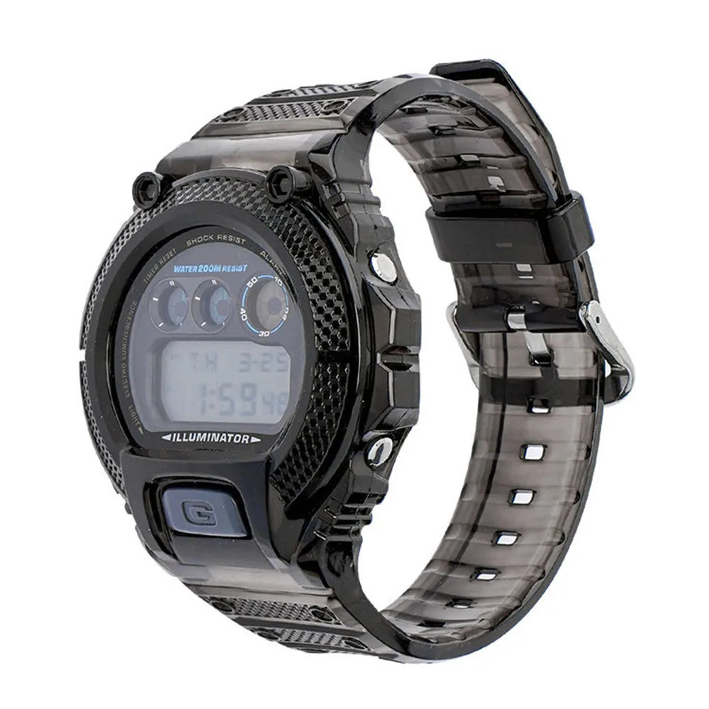 TPU Strap + Case for Casio G-Shock DW-6900 Colorful Transparent