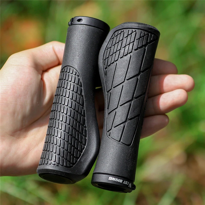 WEST BIKING MTB Bicycle Grips Shockproof Bike Handlebar Cover Anti-Slip Colorful Grips Ergonomic Cycling Silicone Handle Grips