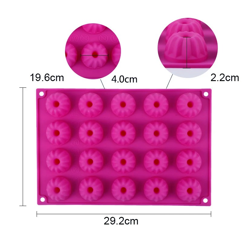 1pc 20 Cavity Silicone Chocolate Mold 3D Mini Chiffon Pudding Fondant Cake Mold DIY Baking Pastry Tools