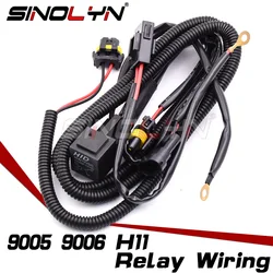 Sinolyn H11 9005 9006 Single Xenon Beam Relay Harness For Xenon Car Lights 12V 35W/55W Cable Wiring Accessories Styling Tuning