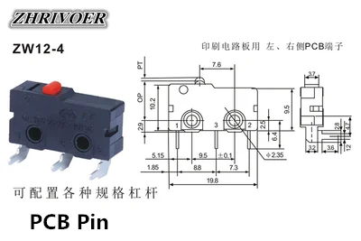 5Pcs Mini สวิตช์ Limit Micro NO NC 3 Pins PCB เทอร์มินัล SPDT 5A 125V 250V 29มม.Roller Arc Lever Snap Action Push Microswitches