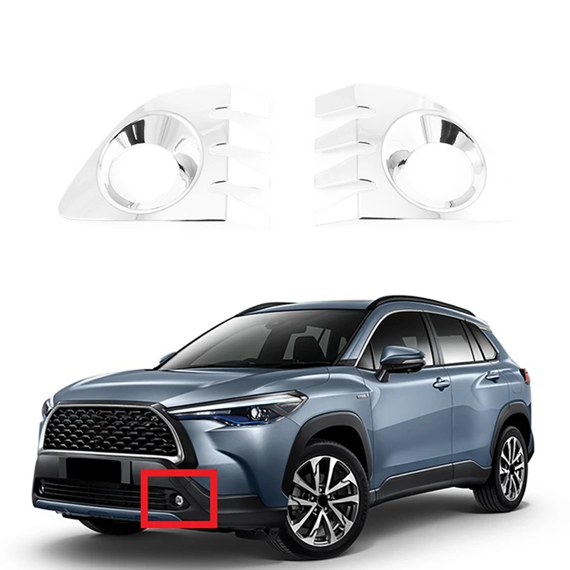 for Toyota Corolla Cross 2020 2021 ABS Chrome Front Fog Light Lamp Bezel Cover Trim Exterior Garnish