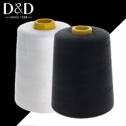 8000 Yards Sewing Thread Overlock Spools 40s/2 Polyester Thread for Sewing Machine Line Clothes Sewing Supplies White Black