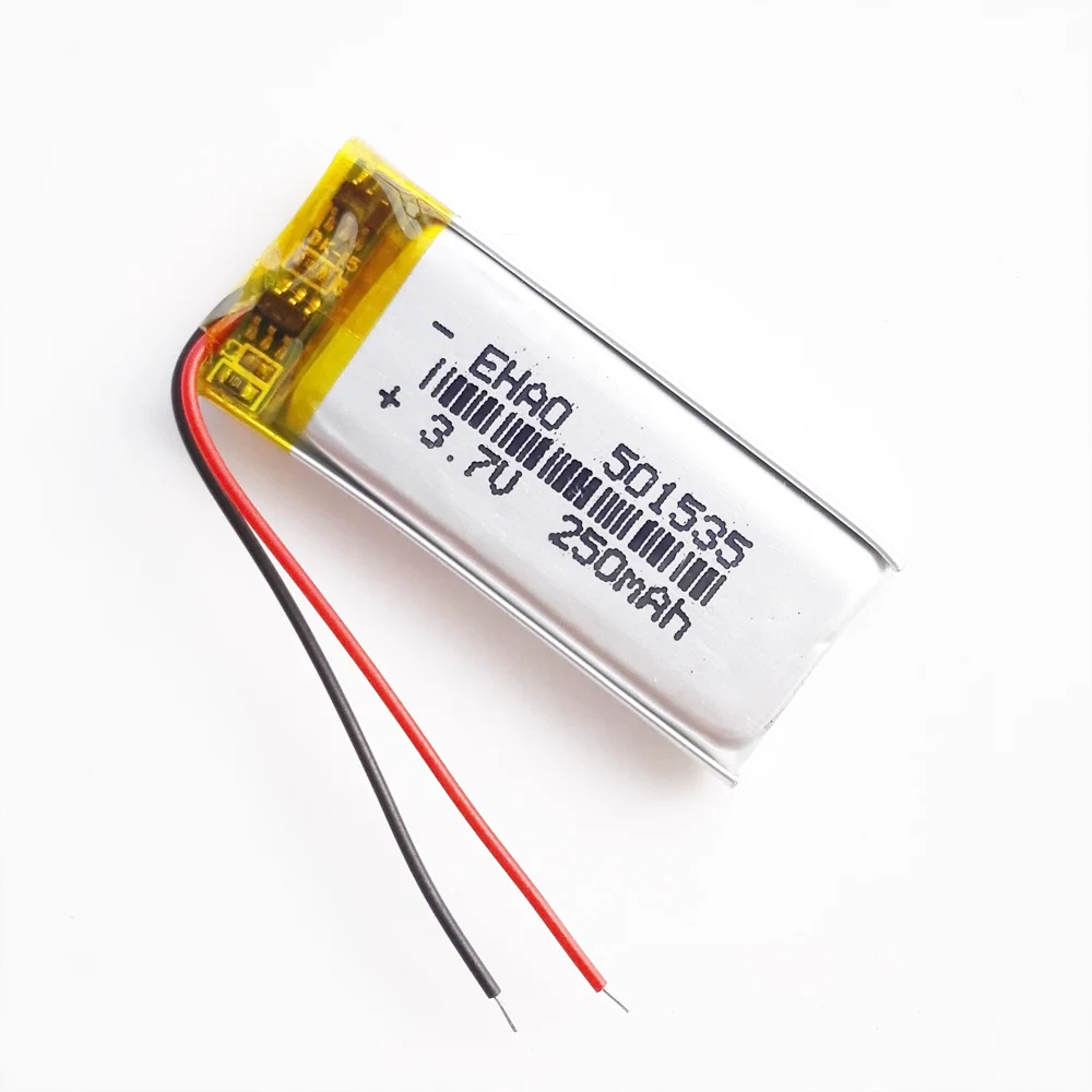 EHAO 501535   Akumulator litowo-polimerowy LiPo 3,7 V 250 mAh do słuchawek Mp3 GPS Zestaw słuchawkowy Bluetooth Smart Watch