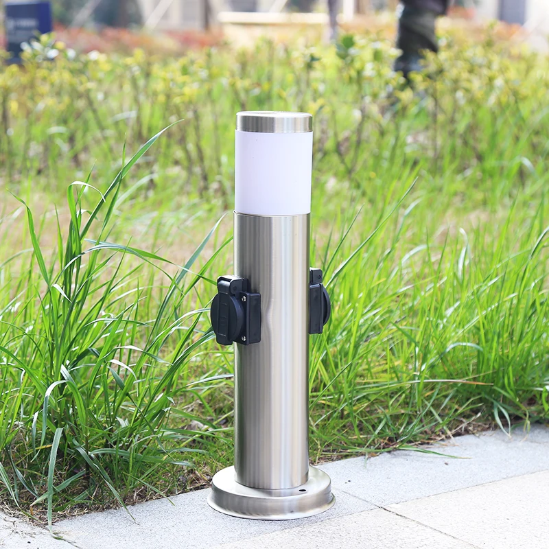 Stainless steel outdoor waterproof socket for parks, courtyards, villas, gardens, vertical mobile landscape sockets