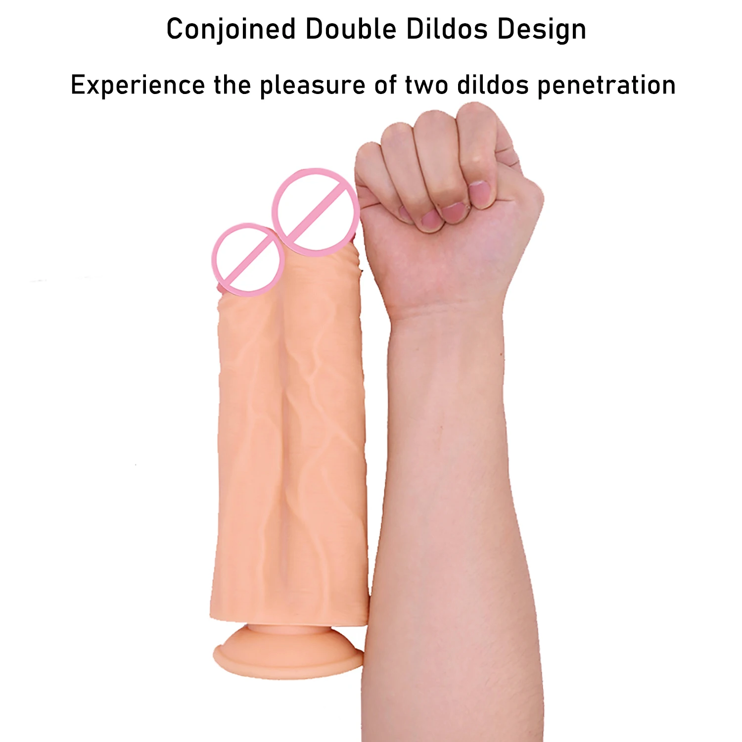 Huge Conjoined Double Dildos Two Penis Penetration Big Double Glans Dick Soft Realistic Phallus Sex Toys for Women Masturbation