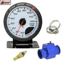 Medidor de temperatura de agua para motocicleta y coche, medidor de temperatura de 60mm, puntero negro, Motor paso a paso, iluminación roja y blanca