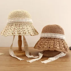 New 2021 summer sun hat bow Raffia hat Visor Temperament  Straw hats Women's Sea beach vacation leisure sunscreen hats for girls