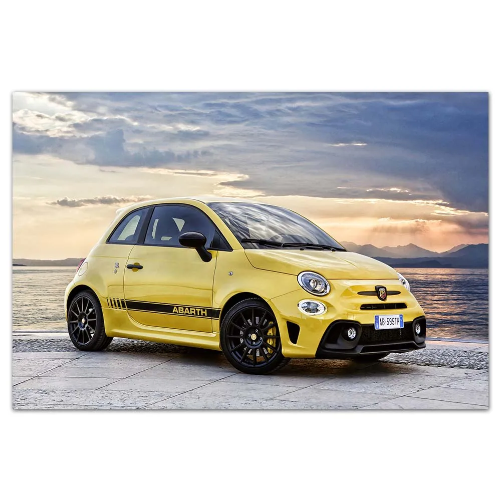 Canvas Painting Fiat Abarth 595 Competizione Car Posters and Prints Wall Art Decorative Picture Modern Home Decoration