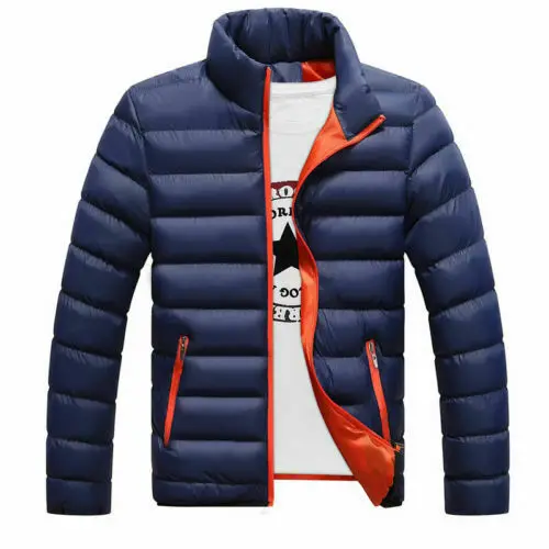 2019 New Winter Jacket Men Cotton Padded Thick Jackets Parka Slim Fit Long Sleeve Quilted Outerwear Clothing Warm Coats