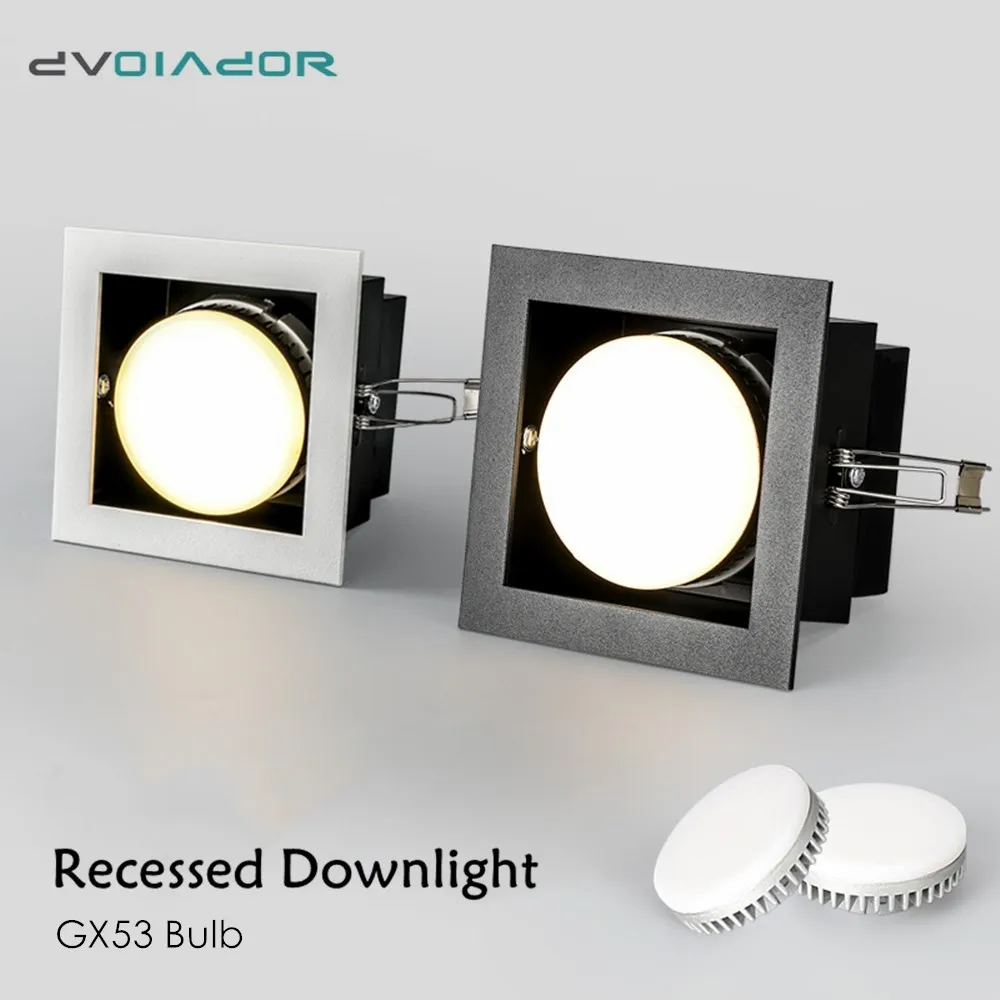 GX53 Bulb Replaceable Led Downlight Recessed Ceiling Led Lamp 45° Rotate Lighting  7w 9w 12w For Restaurant Living Room Dining