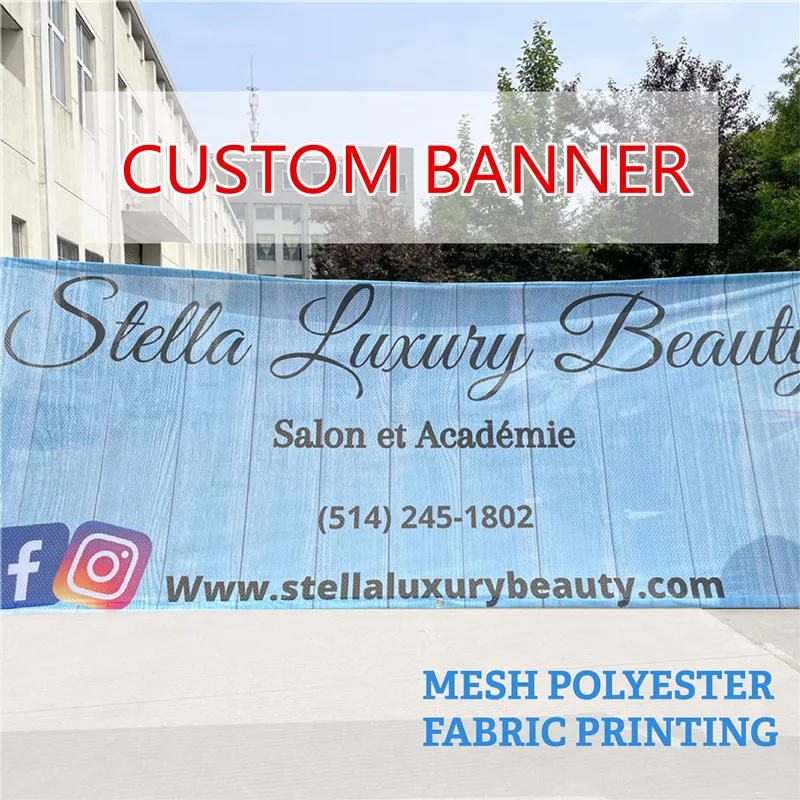 Cheap Flag Graphic Custom Fabric Banners Digital Printing Mesh Banner Outdoor Advertising Flags Happy Birthday Party Decoration