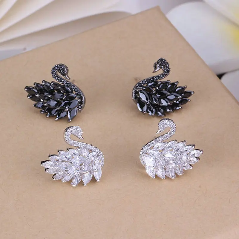 

Hot Sale Cut Little Swan Shaped Earring Studs Luxury Earring Studs Fashion Jewelry for Woman Gift