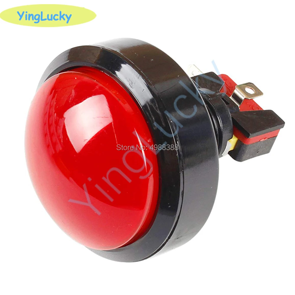 Yinglucky 60 millimetri Grande Rotonda Push Button LED Illuminato con Microinterruttore per la Macchina del Gioco Arcade FAI DA TE Parti di 5/12V Luce di Cupola Grande