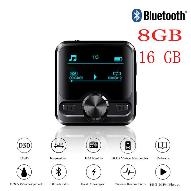

Portable Mini MP3 Music Player OTG Phone Connection Bluetooth USB Audio Voice Recorder E-book Listening Device with Back Clip