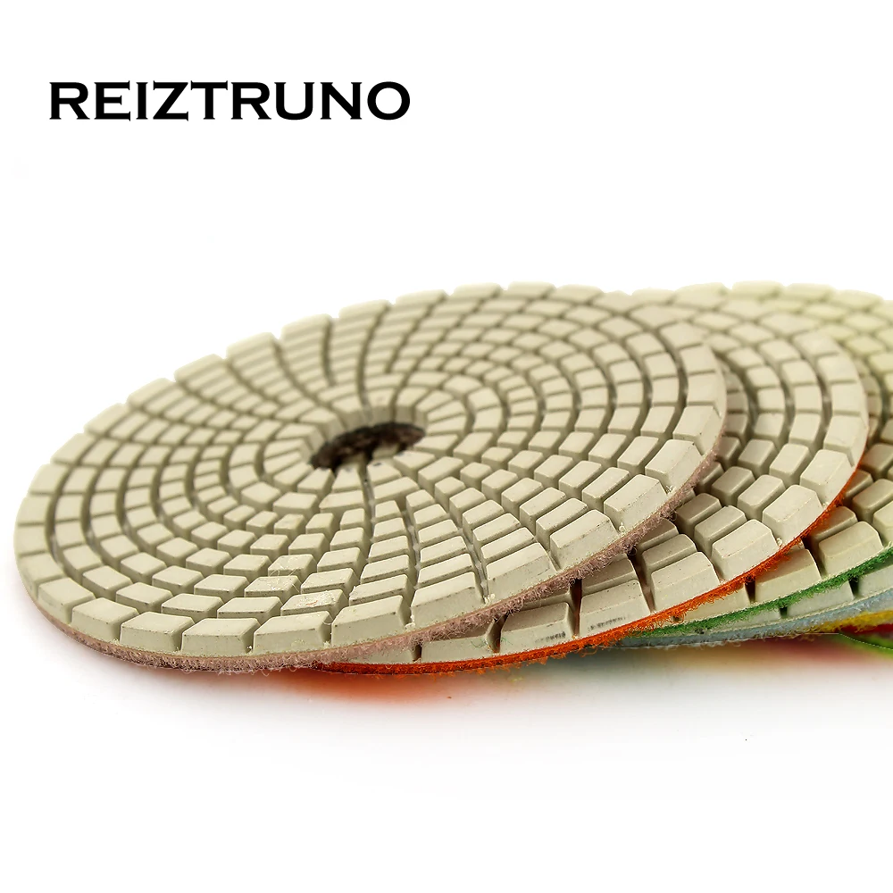 3Pcs REIZTRUNO 4นิ้ว100มม.แผ่นขัดเปียกสำหรับขัดหินอ่อนหินแกรนิต,ควอตซ์,หินธรรมชาติเครื่องมือขัด,ใช้เปียก