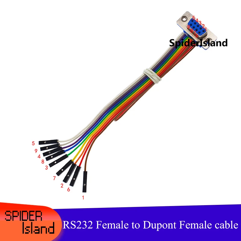 

5pcs/lot Female RS232 Connect Cable DB9 Serial Port to DuPont 2.54mm 9* 1Pin Data Download Cable jumper Test DB9 Cable 30cm