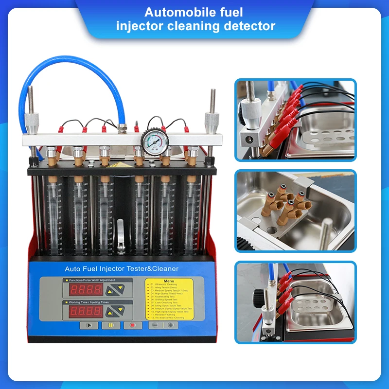 ZL-600 Automobile Ultrasonic Fuel Nozzle Gasoline Tester Cleaning Detector 6 Cylinders