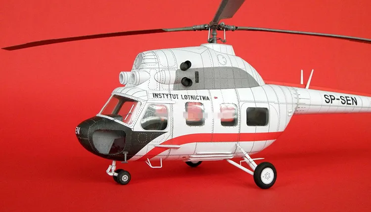 1:33 Scale Polish Mi-2 Transport Helicopter DIY Handcraft PAPER MODEL KIT Puzzles Handmade Toy DIY