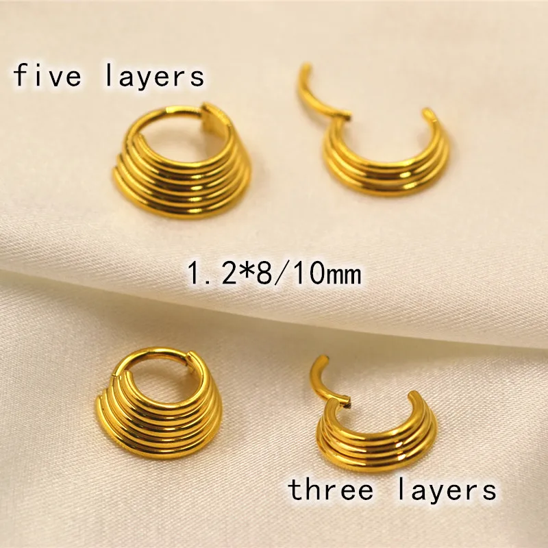 

10pcs Surgical Steel Layers Hinged Segment Clicker Cartilage Nose Hoop Septum Rings 16GX8/10MM Ear Helix Tragus Rook