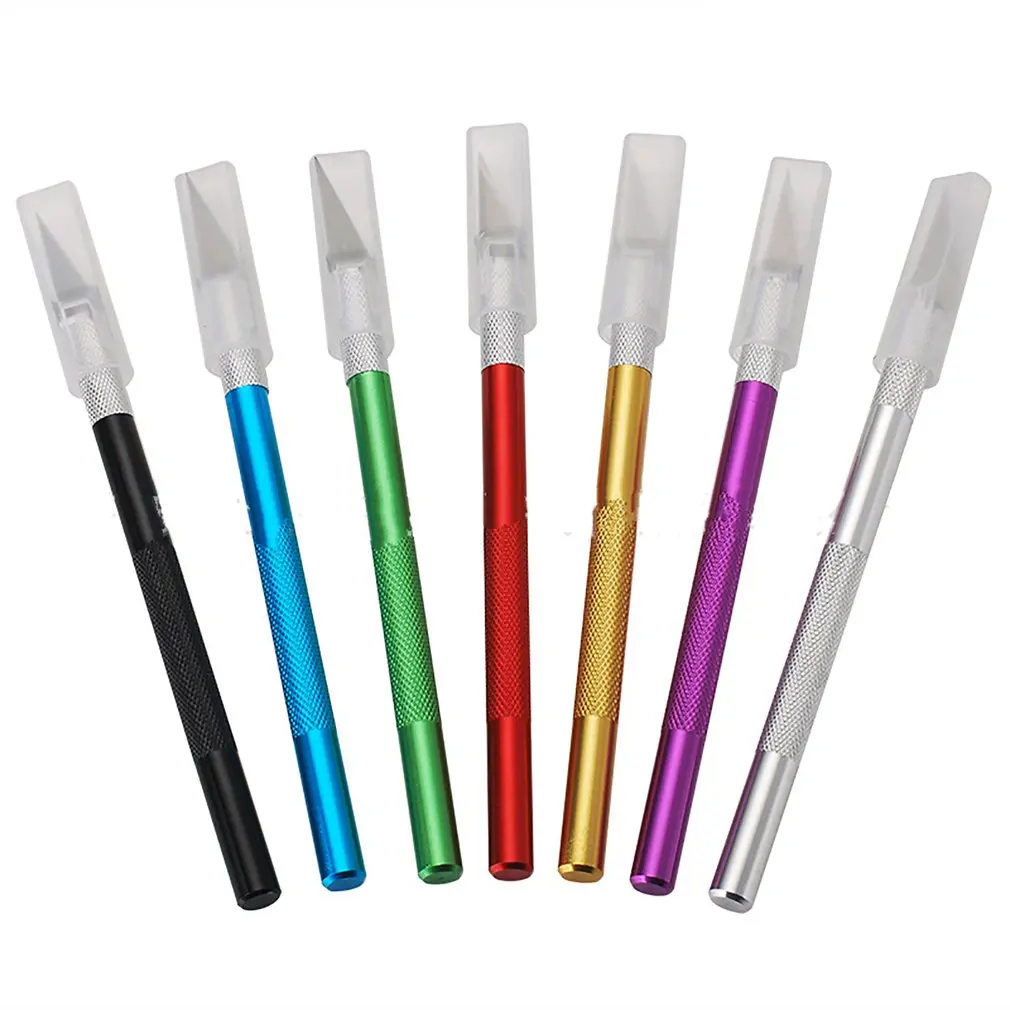 Non-Slip Metal Scalpel Knife Tools Kit Cutter Engraving Craft knives+5pcs Blades Mobile Phone PCB DIY Repair