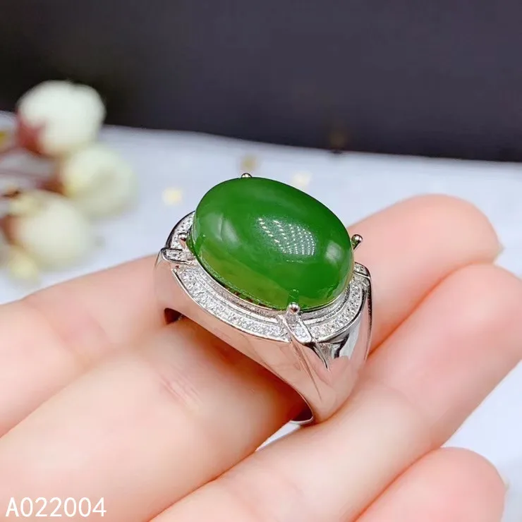 

KJJEAXCMY fine jewelry 925 sterling silver inlaid Gem natural Jasper new men schoolboy Boy ring trendy Support Detection