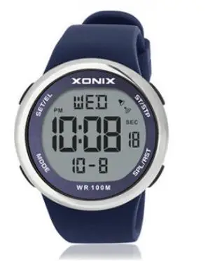 XONIX Men Sports Digital Watch Waterproof 100m Led Light Silicone Strap MultiFunction Swim Diver Watch Outdoor Wristwatch