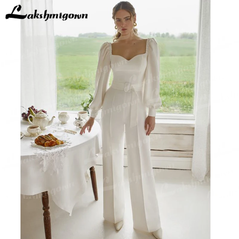 Elegant Bridal Pants Suit Long Sleeve Wedding Dresses Bohemian Wedding Gowns Boho Wedding Party Gowns 2022 New