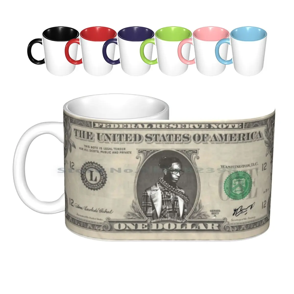 Thug Money Ceramic Mugs Coffee Cups Milk Tea Mug Young Thug Thugger Dollar Money America Usa Bill Rap Hip Hop Download Creative