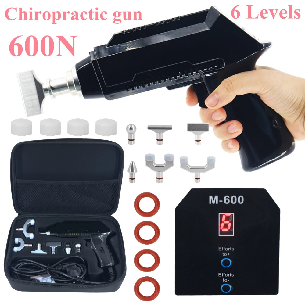 

New Electric Chiropractic Adjusting Tool 10 Levels 6 Head Impulse Therapy Pain Alleviate Massager Cervical Correction Gun