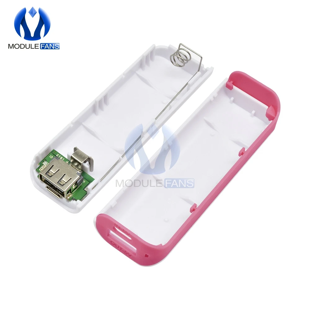Süßigkeiten Tragbare Led Power Bank Für Handy 18650 Box Telefon Ladegerät Diy Fall Dual USB Power Netzteil Diy elektronische – Detail 4
