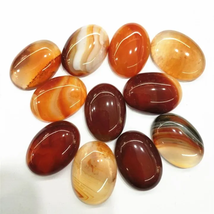 10PCS Nature Carnelian Stone Cabochons Oval Shape 10X14MM 13X18MM 18X25MM 20X30MM 30X40MM Beads Accessories Jewelry