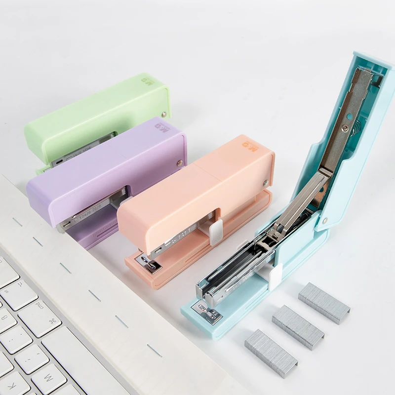 Candy Color Stapler Set with 1000pcs 24/6 Staples Steel Metal Easy Work Binding Tools Office Binder School Supplies A6639